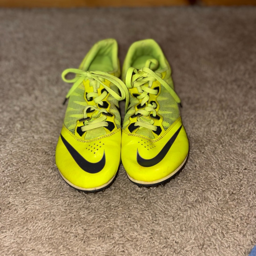 Nike Neon Yellow Lace-Up Track Spikes